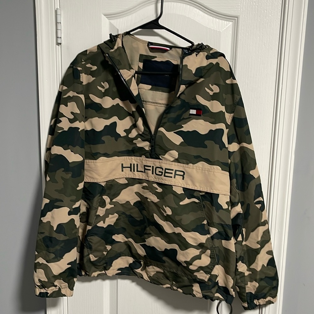 Camo print windbreaker